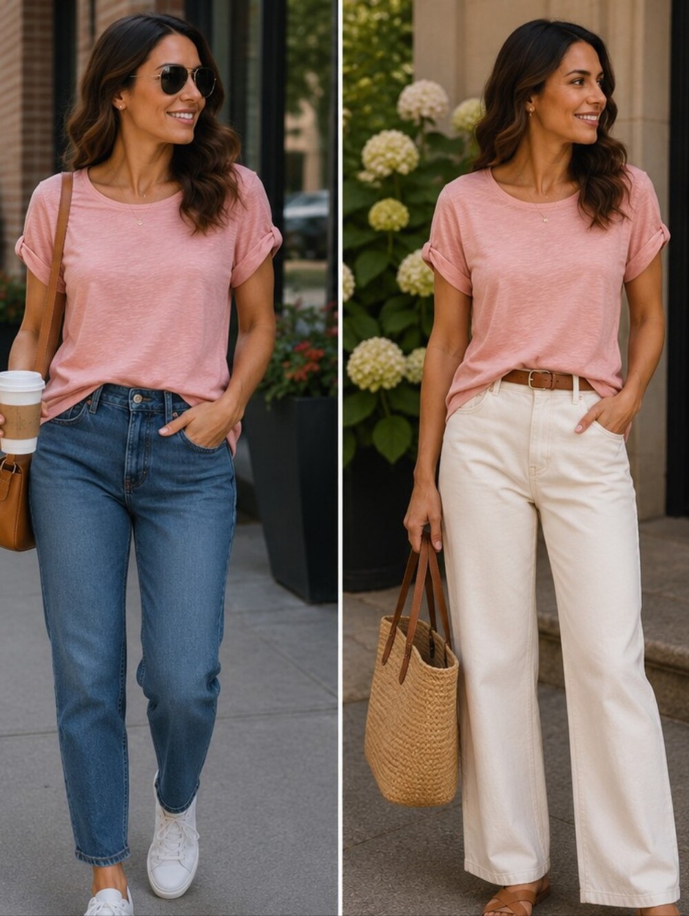🩷Massimo Dutti Soft Pink Short Sleeve Top | Minimal Chic Everyday Tee 🌟